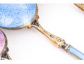 Fine Set Of Six Norwegian Sterling And Enameled Demitasse Spoons