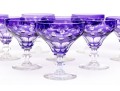 Set Of Ten Bohemian Style Amethyst Cut To Clear Cocktail Coupes