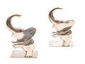 Adorable Pair Of Vintage Aluminum Elephant Bookends