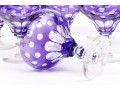Set Of Ten Bohemian Style Amethyst Cut To Clear Cocktail Coupes