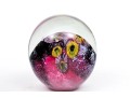 Signed Art Glass Floral Paperweight