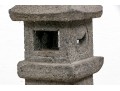 Cast Cement Dark Stained Pagoda Candle Lantern