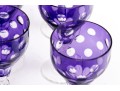 Set Of Nine Bohemian Amethyst Cut To Clear Goblets