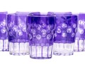 Set Of Ten Bohemian Amethyst Cut To Clear Tumblers