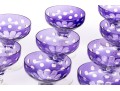 Set Of Ten Bohemian Style Amethyst Cut To Clear Cocktail Coupes