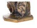 Pair Of Brass Tone Dog Head Bookends