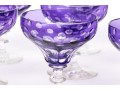 Set Of Ten Bohemian Style Amethyst Cut To Clear Cocktail Coupes