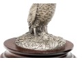 Set Of Two Robert K. Davis Chilmark Pewter Bobwhite Quails On Wood Stands