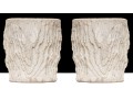 Pair Of Chic Cast Stone Faux Bois Tree Trunk Form Pedestals