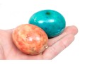 Decorative Twin Handled Tray With Ten Carved Stone Eggs
