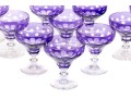 Set Of Ten Bohemian Style Amethyst Cut To Clear Cocktail Coupes