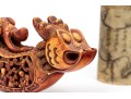 Group Of Two Chinese Carvings, Including A Soapstone Buddha Seal