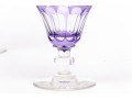 Set Of Seven Bohemian Amethyst Cut To Clear Goblets