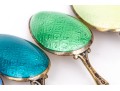 Fine Set Of Six Norwegian Sterling And Enameled Demitasse Spoons