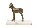 Art Deco Verde Finished Bronze Foal On Stone Base