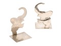 Adorable Pair Of Vintage Aluminum Elephant Bookends