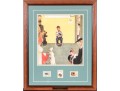 Custom Framed Norman Rockwell Decorative Print With Stamps