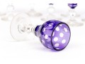 Set Of Nine Bohemian Amethyst Cut To Clear Goblets