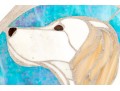 Slag Glass Mosaic Stepping Stone Of A Dog On Profile