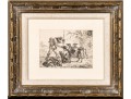 Intaglio Print, Shepherd With Dogs In The Landscape