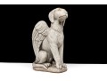 Cast Stone Seated Dog With Angel Wings
