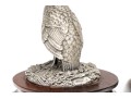 Set Of Two Robert K. Davis Chilmark Pewter Bobwhite Quails On Wood Stands