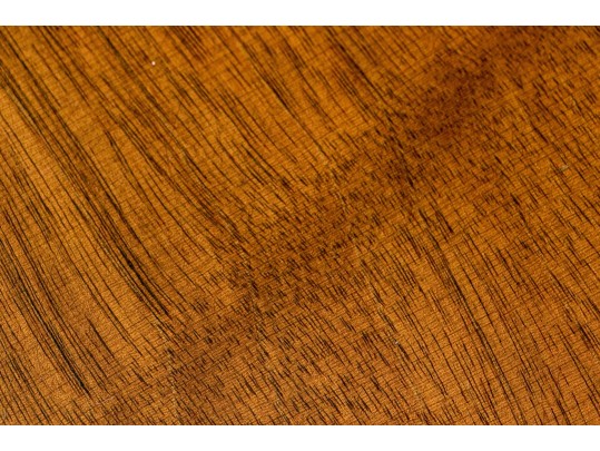 George III Style Twin Pedestal Satinwood Banded Mahogany Dining Table