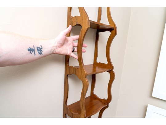 Carved Four Shelf Wall Mounted Shelves