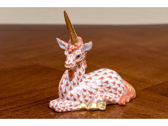 Herend Rust Fishnet Unicorn