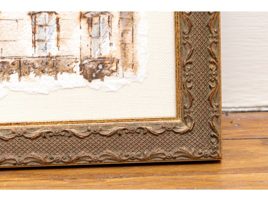 Ink And Wash On Paper, Architectural Scene