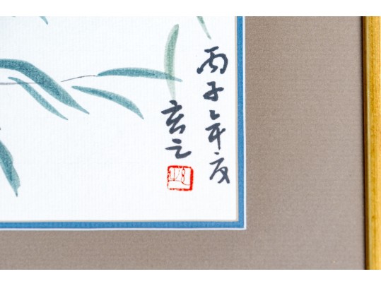 Set Of Two Japanese Paintings On Paper, Bird On Branches