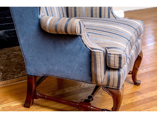 Quality Mahogany Queen Anne Style Wingback Chair