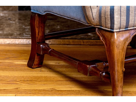 Quality Mahogany Queen Anne Style Wingback Chair