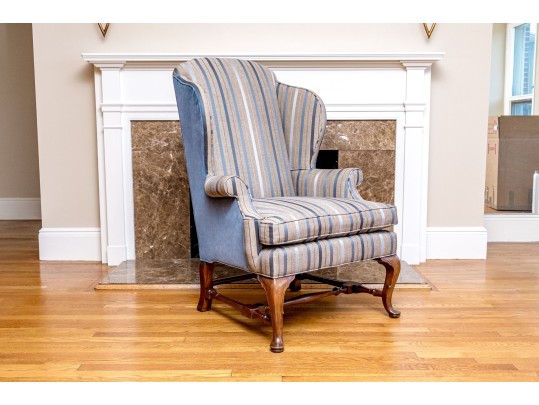 Quality Mahogany Queen Anne Style Wingback Chair