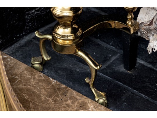 Collection Of Brass And Iron Fire Fire Place Items