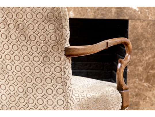 Quality Carved Mahogany Queen Anne Style Armchair