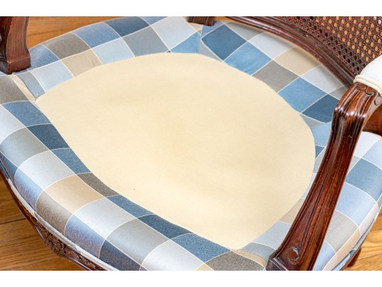 Pair Of Carved And Caned Louis XV Style Fauteuils