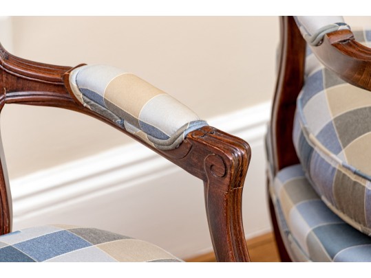 Pair Of Carved And Caned Louis XV Style Fauteuils