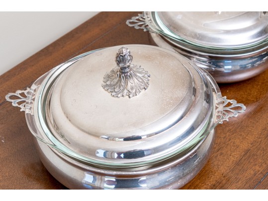 Two Silver Plated Lidded Warming Dishes