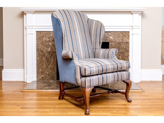 Quality Mahogany Queen Anne Style Wingback Chair