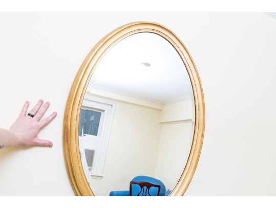 Italian La Barge Oval Beveled Mirror