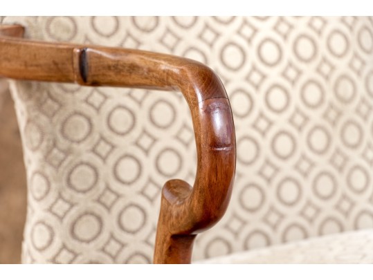 Quality Carved Mahogany Queen Anne Style Armchair