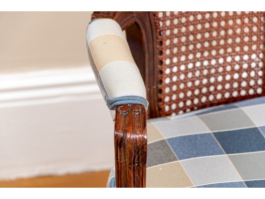 Pair Of Carved And Caned Louis XV Style Fauteuils