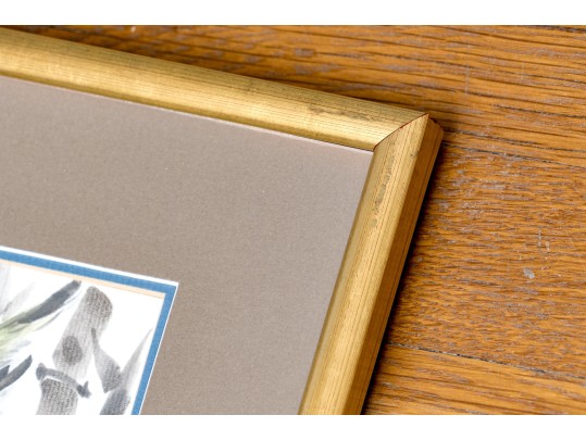 Set Of Two Japanese Paintings On Paper, Bird On Branches