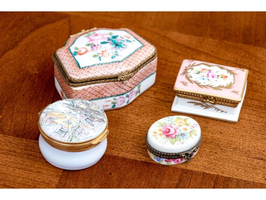 Collection Of Four Small Painted And Enameled Boxes 