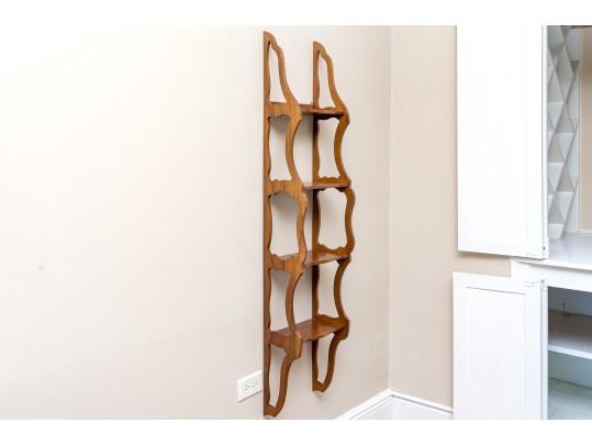 Carved Four Shelf Wall Mounted Shelves