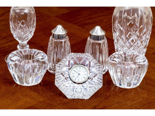 Collection Of Seven Waterford Cut Crystal Items 