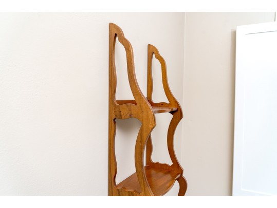 Carved Four Shelf Wall Mounted Shelves