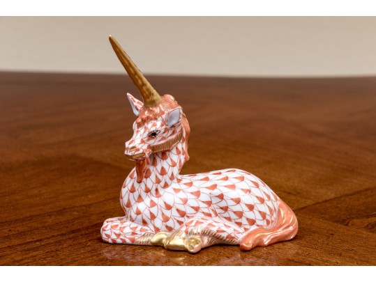Herend Rust Fishnet Unicorn