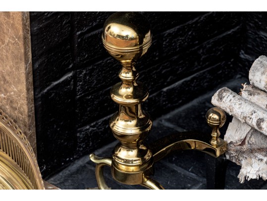 Collection Of Brass And Iron Fire Fire Place Items